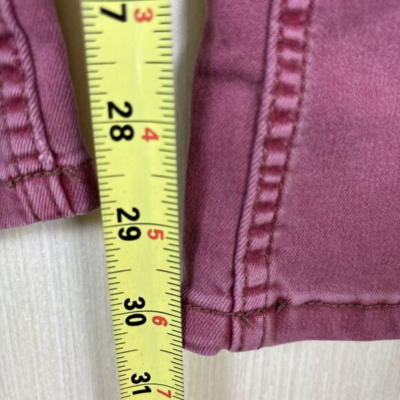 We The Free Women's Pants Sz 30 Red Maroon Bootcut Jeans Front V Side Zip Y2K - Picture 8 of 13